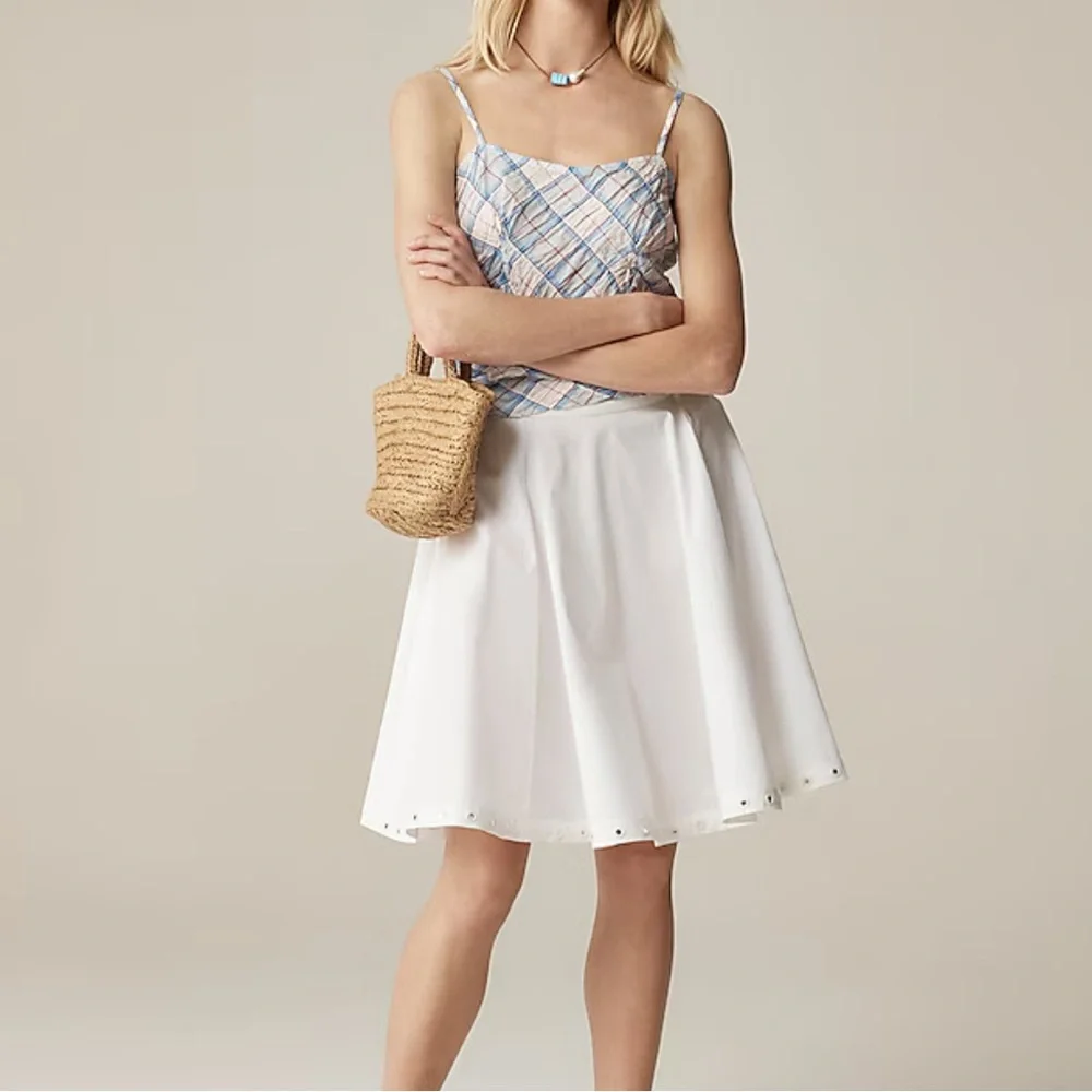 J. Crew Circle skirt with mirror embellishments White Large - Picture 1 of 7